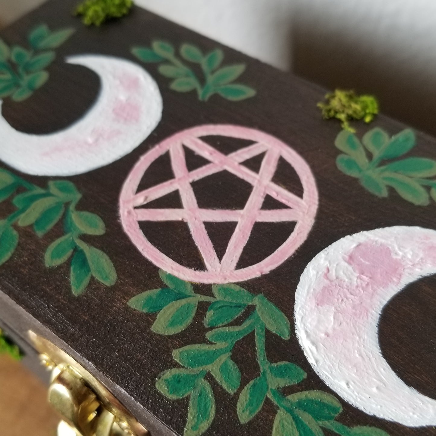 Lunar Pentacle Altar Box with a Hidden Crystal