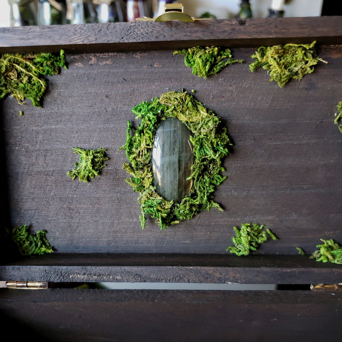 Floral Moon Altar Box with a Hidden Crystal