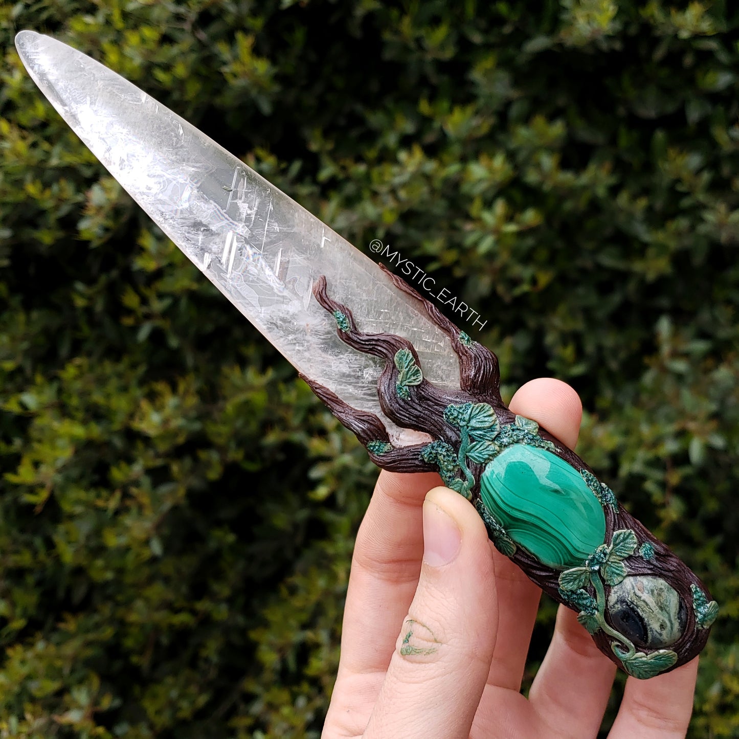 Earth Enchantress Athame with Malachite and Kambaba Jasper