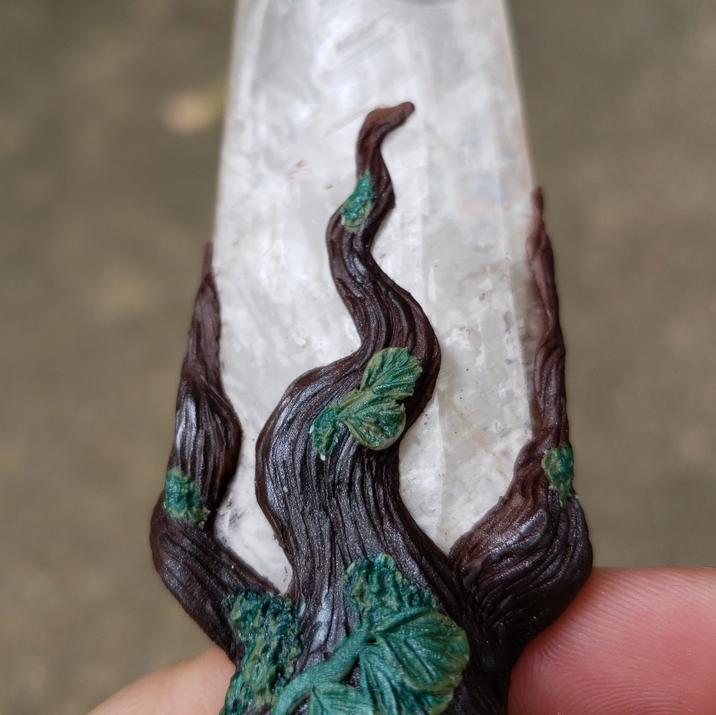 Earth Enchantress Athame with Malachite and Kambaba Jasper