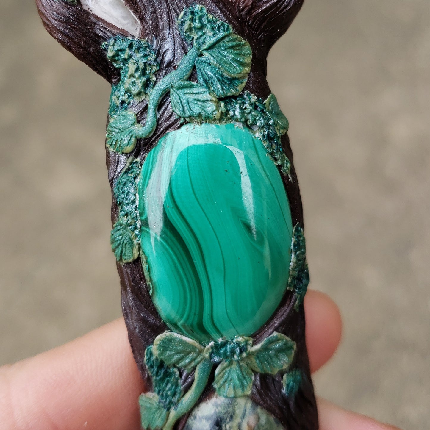 Earth Enchantress Athame with Malachite and Kambaba Jasper