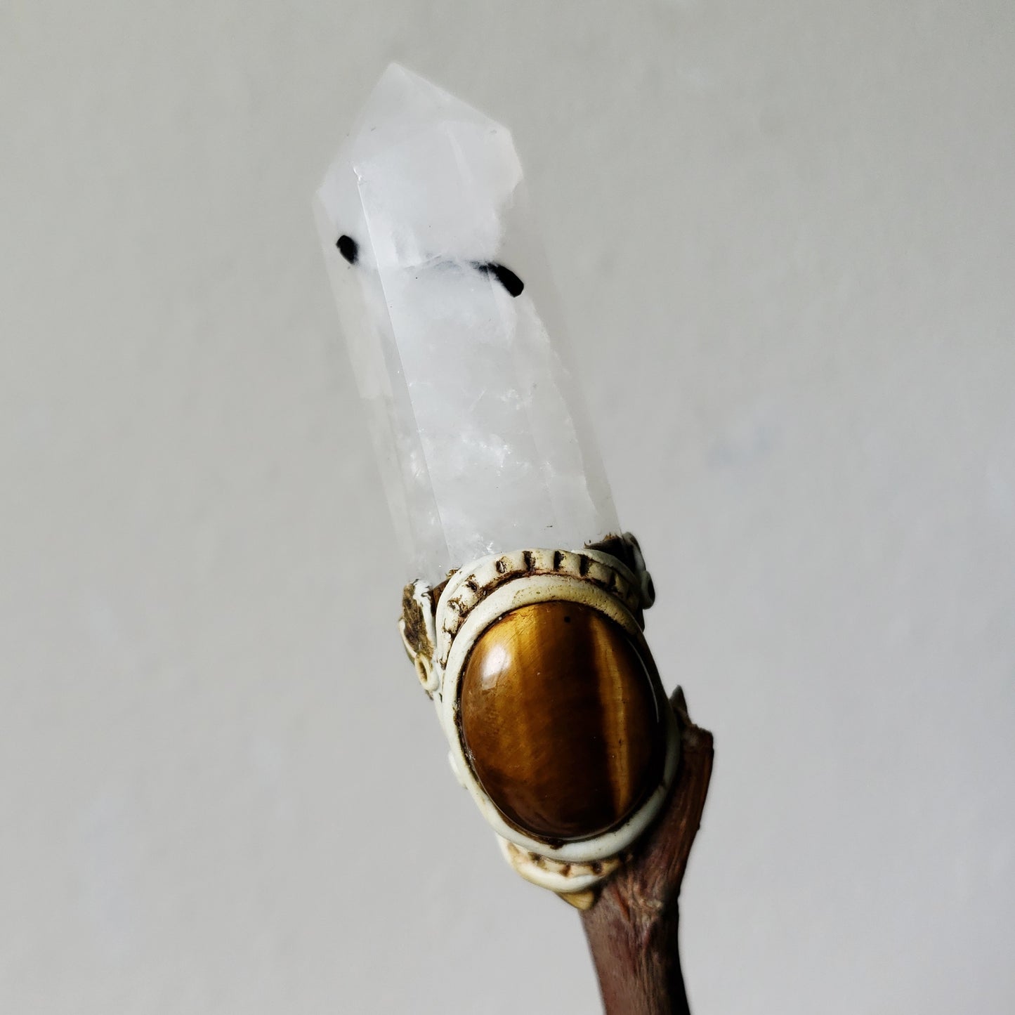 Crystal Wand with Tourmalated Quartz