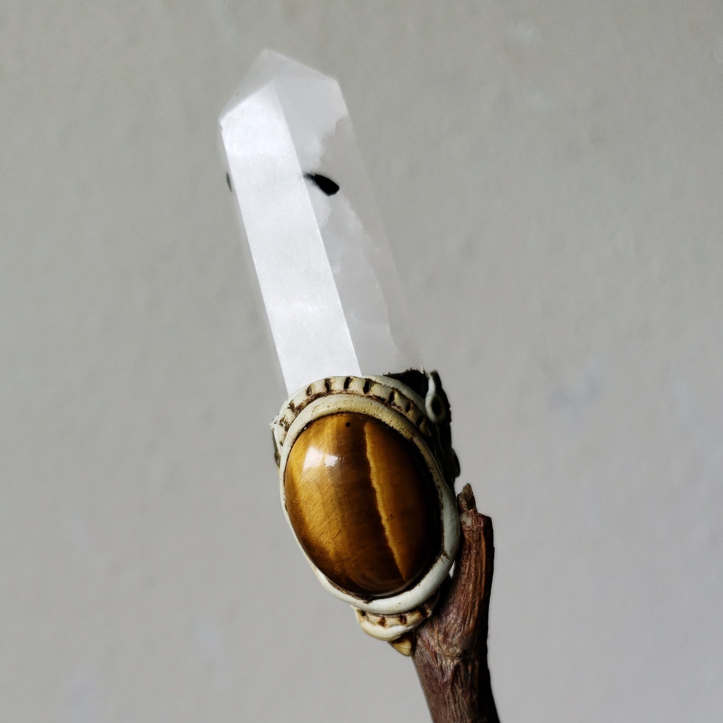 Crystal Wand with Tourmalated Quartz