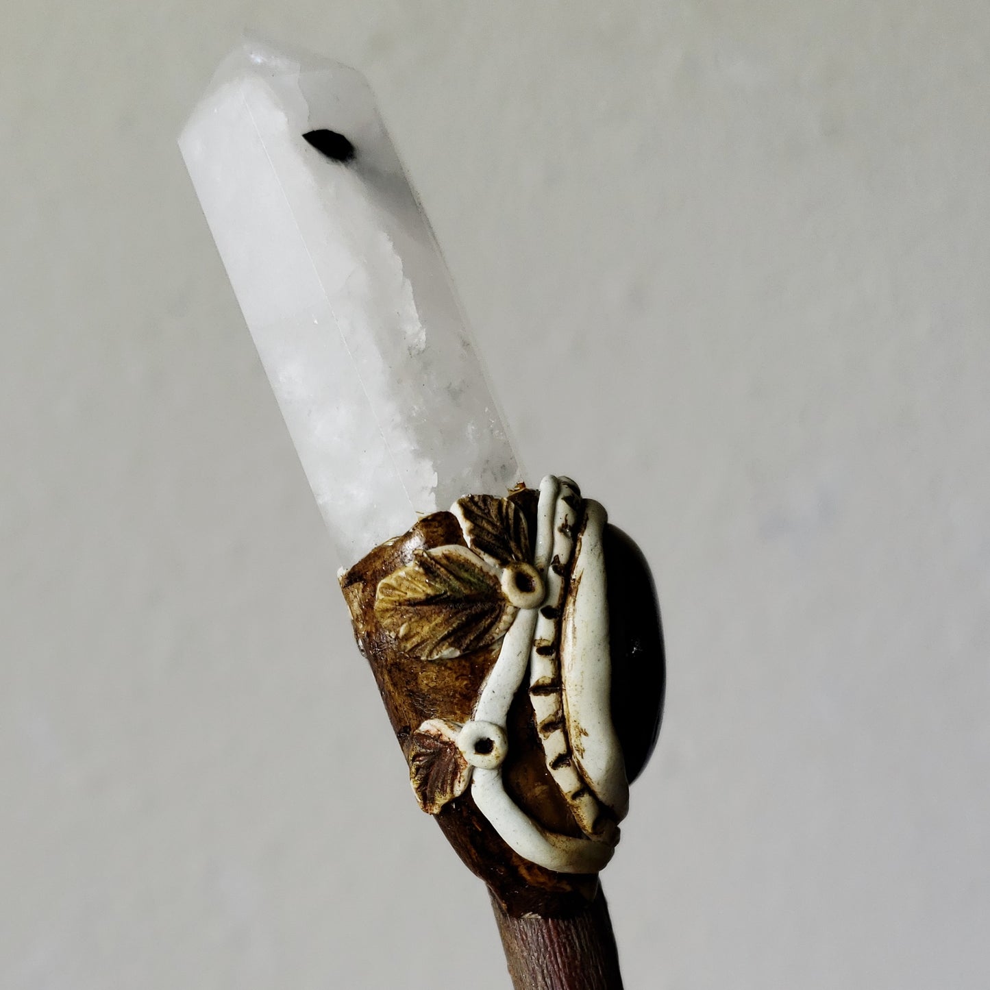 Crystal Wand with Tourmalated Quartz