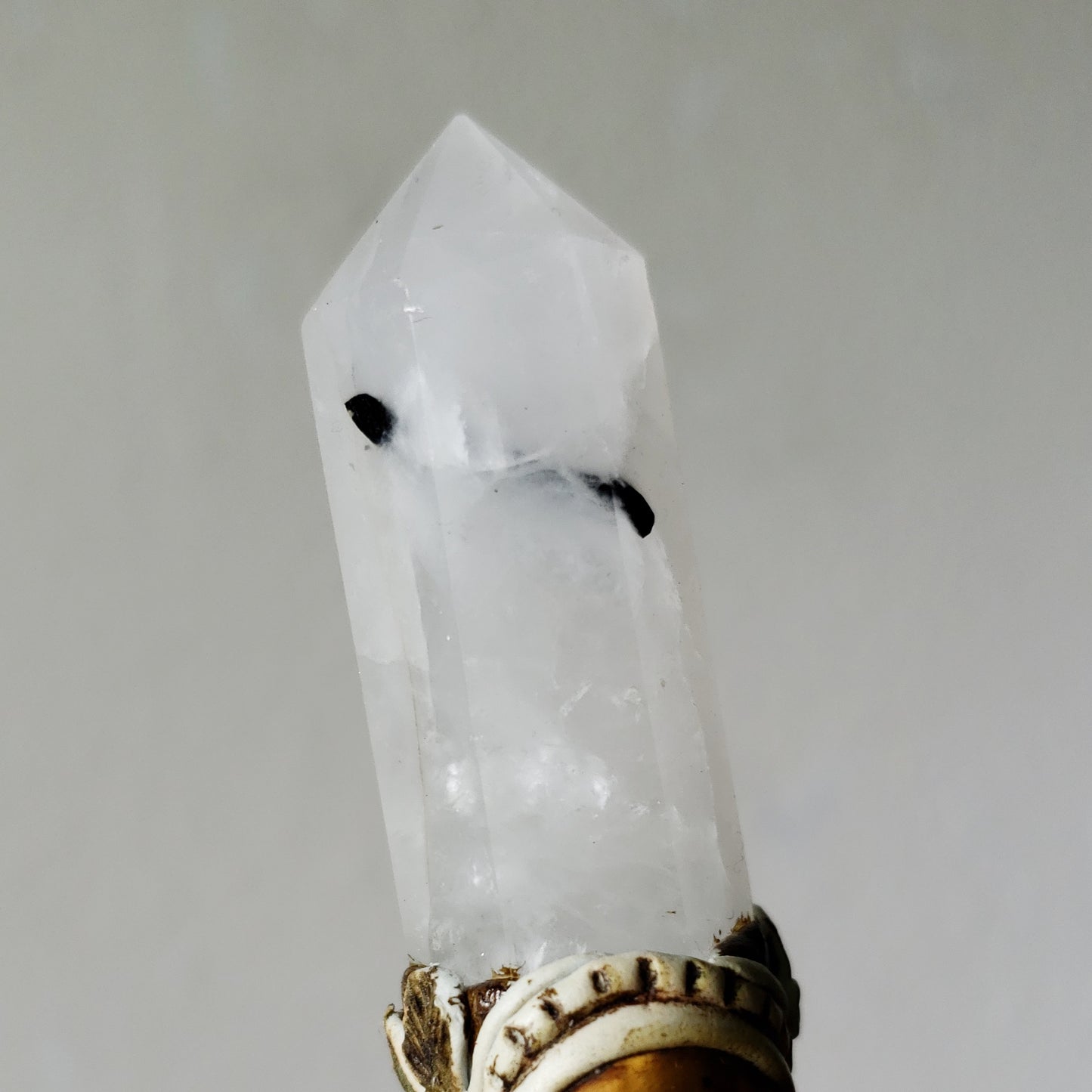 Crystal Wand with Tourmalated Quartz