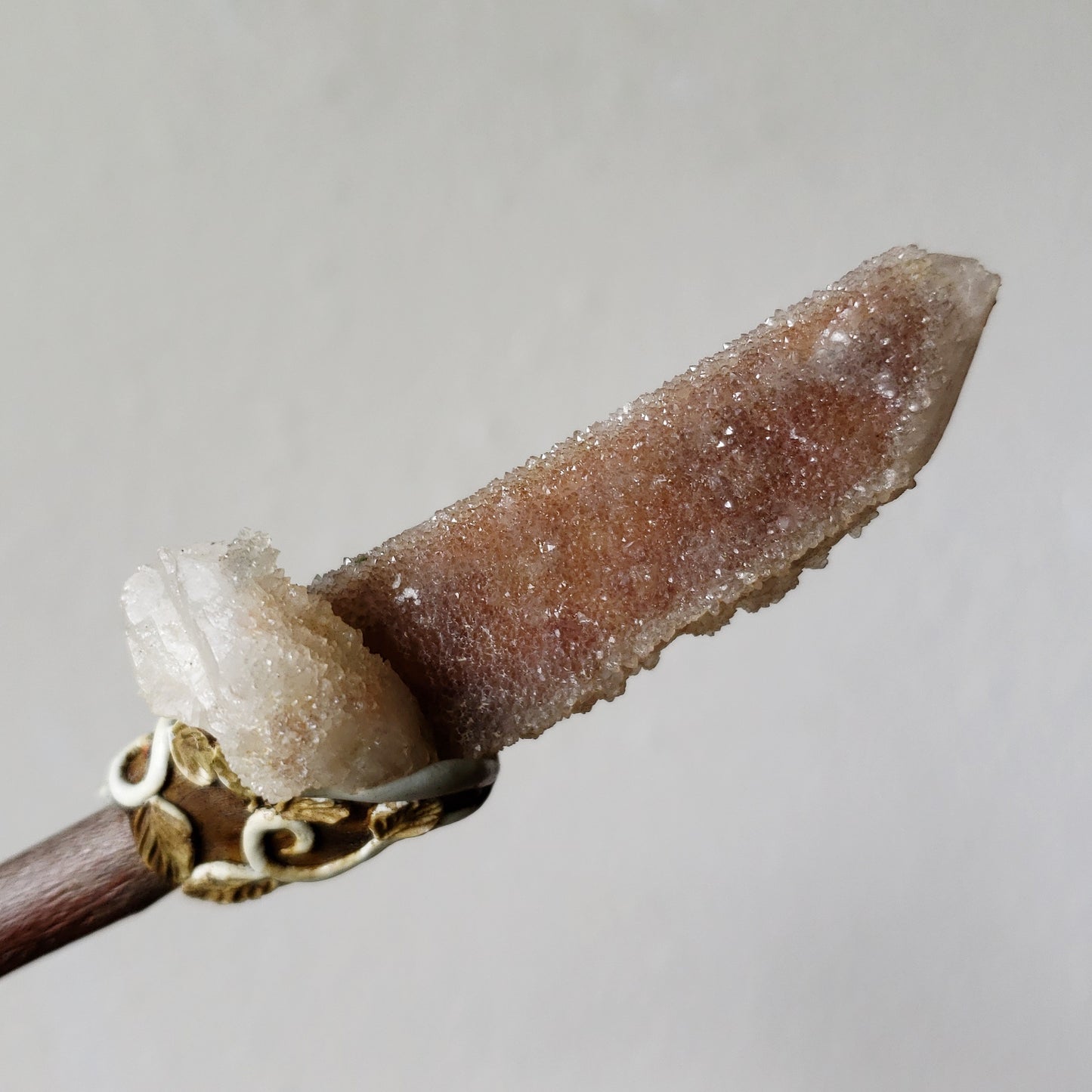 Crystal Wand with Tourmalated Quartz