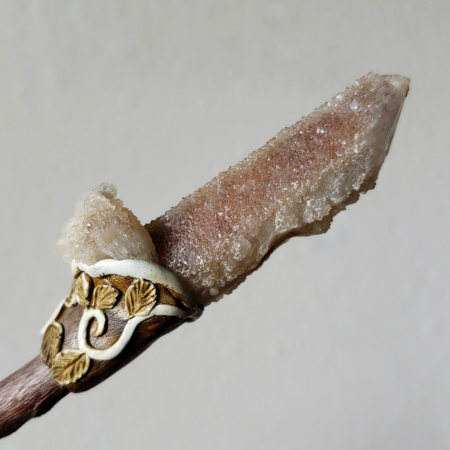 Crystal Wand with Tourmalated Quartz