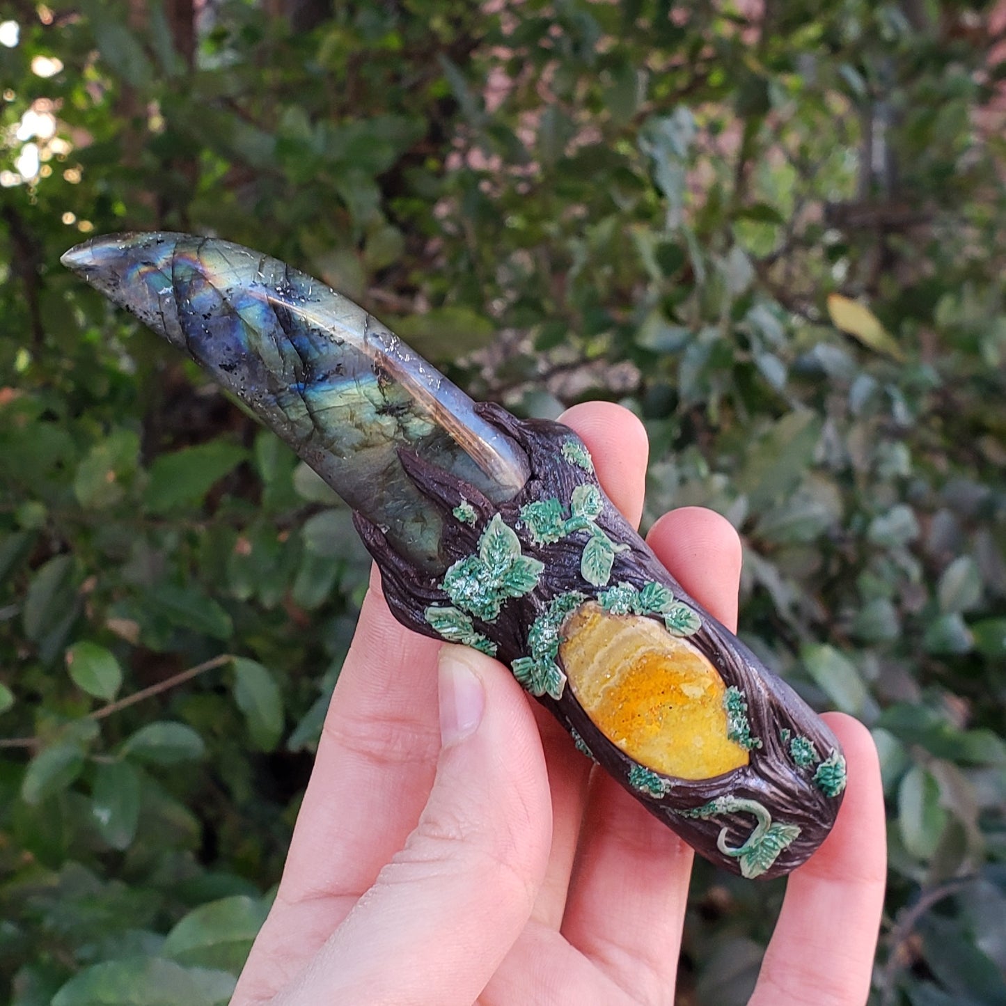 Bumblebee Jasper & Labradorite Athame Dagger