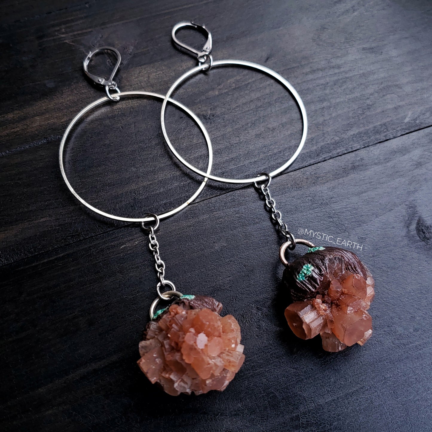 Aragonite Crystal Hoop Earrings