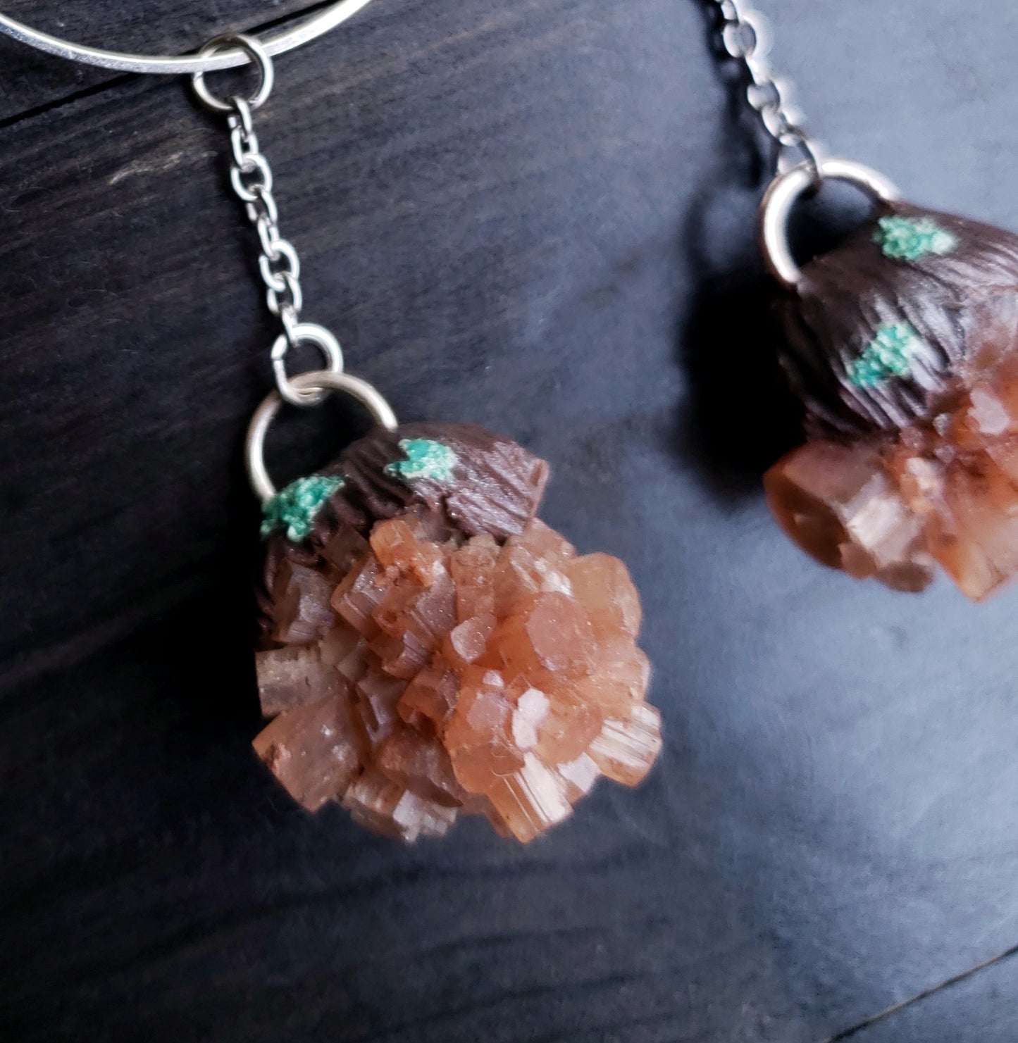 Aragonite Crystal Hoop Earrings