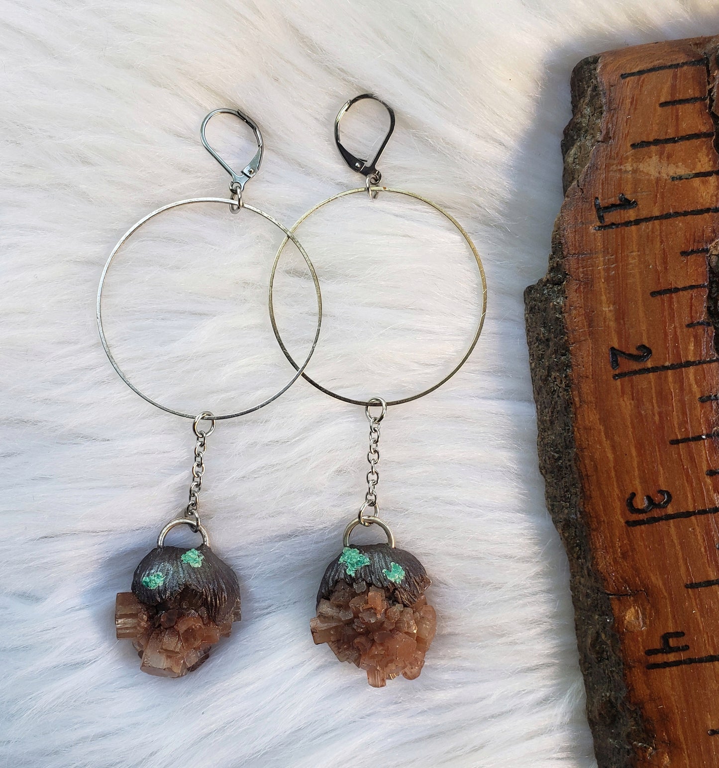 Aragonite Crystal Hoop Earrings