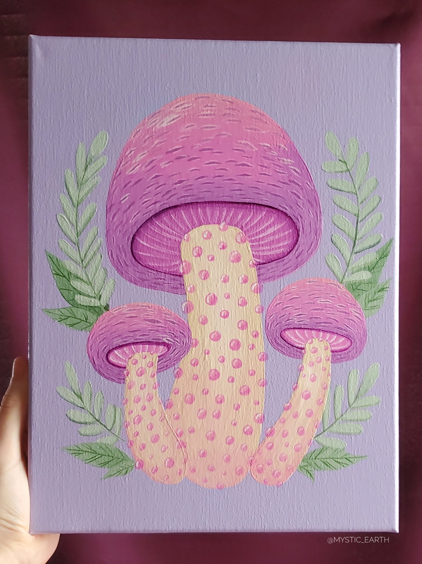 Wrinkled Peach Mushroom Painting