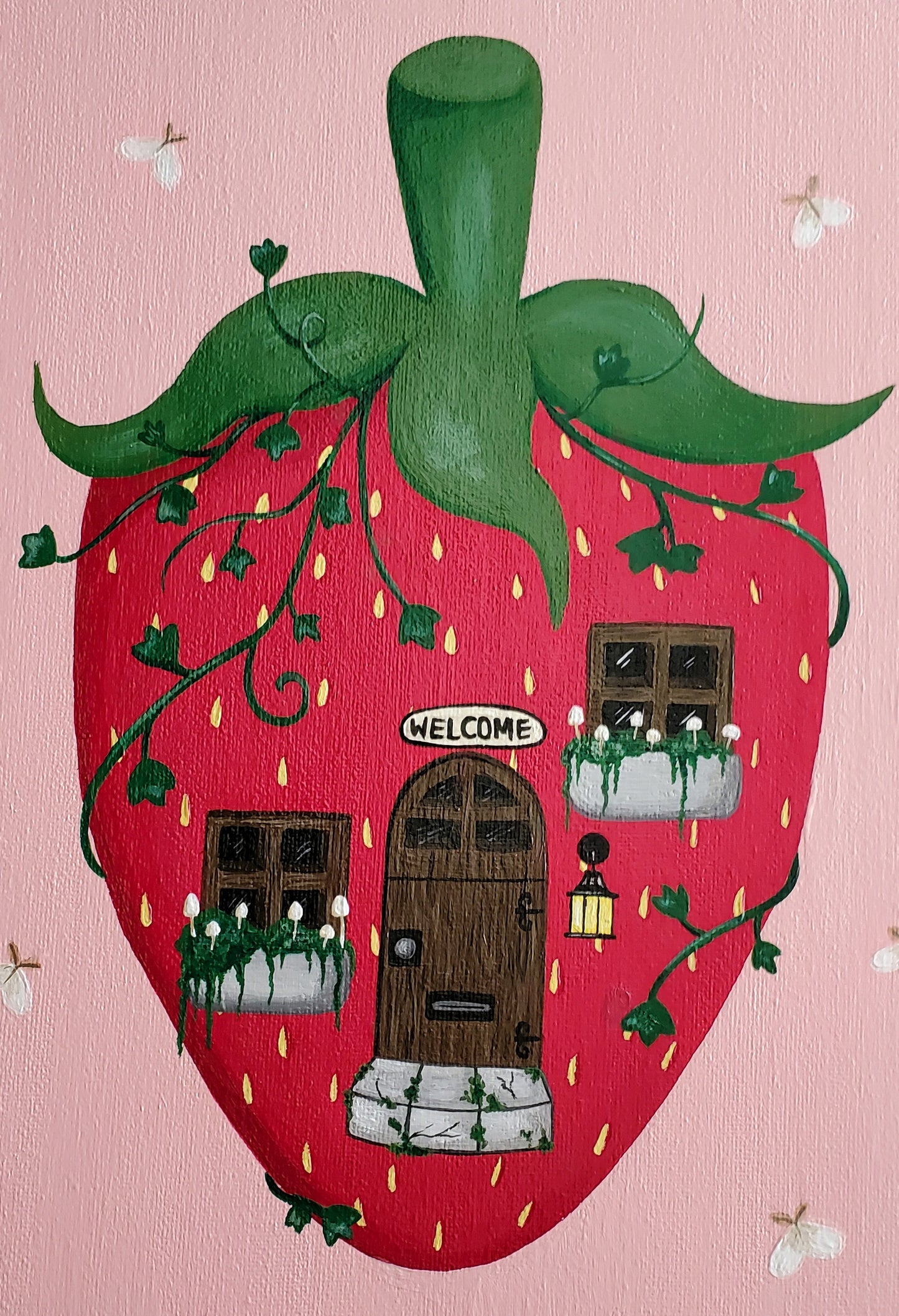 Strawberry House Painting