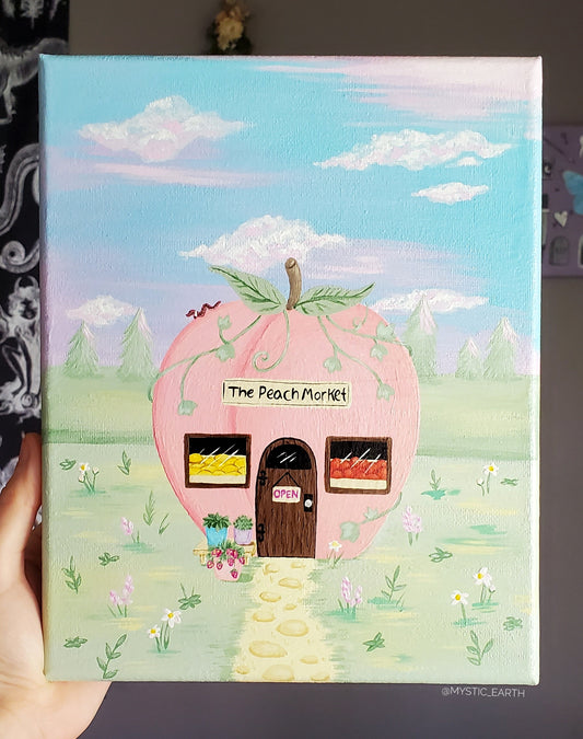 Peach Market Painting