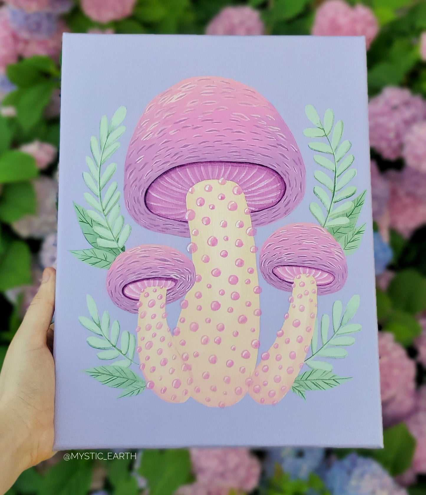 Wrinkled Peach Mushroom Painting