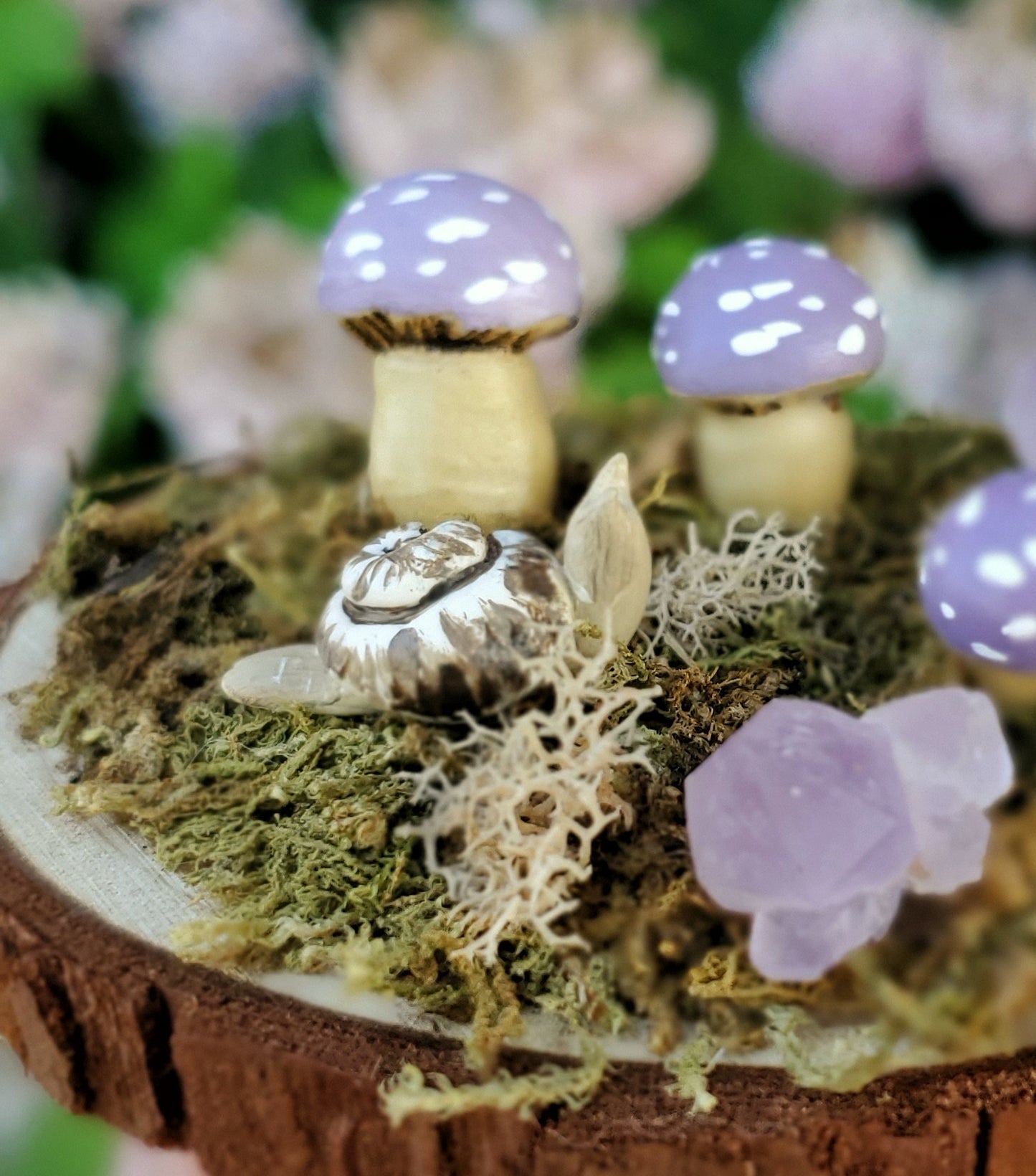 Purple Fungi Sculpture Decoration
