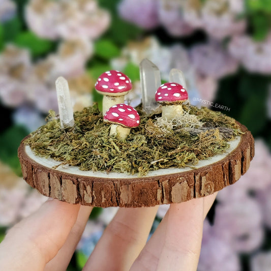 Red Fungi Sculpture Decoration