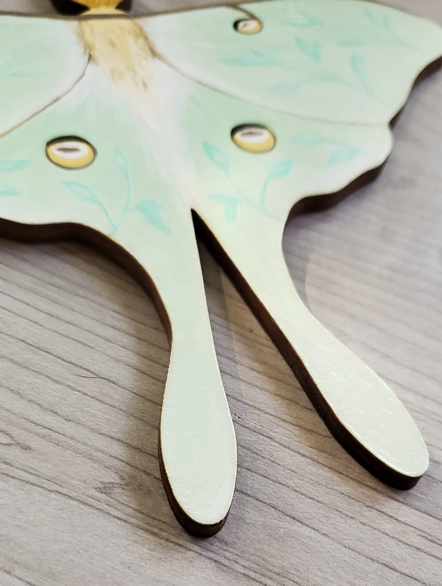 Wooden Luna Moth Painting