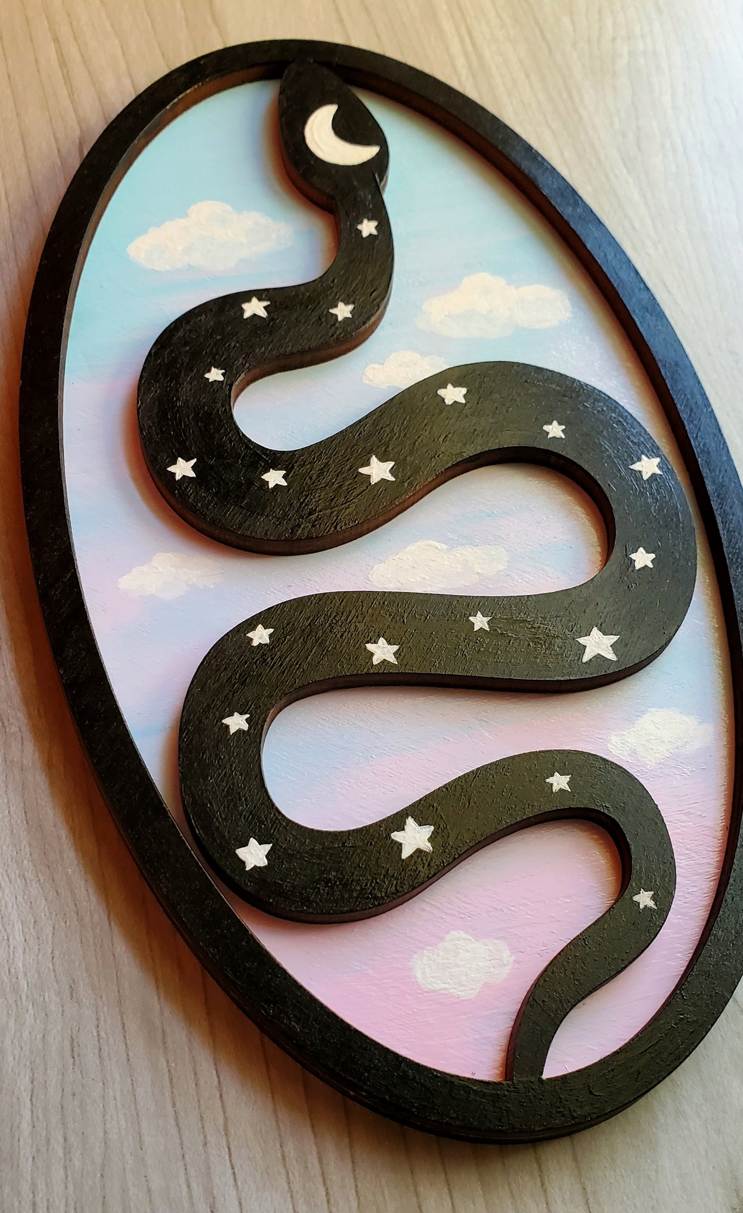 Wooden Serpent Painting