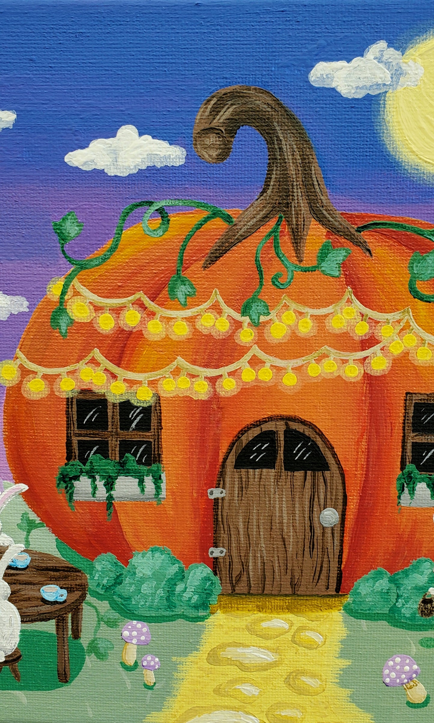 Pumpkin Cottage Painting