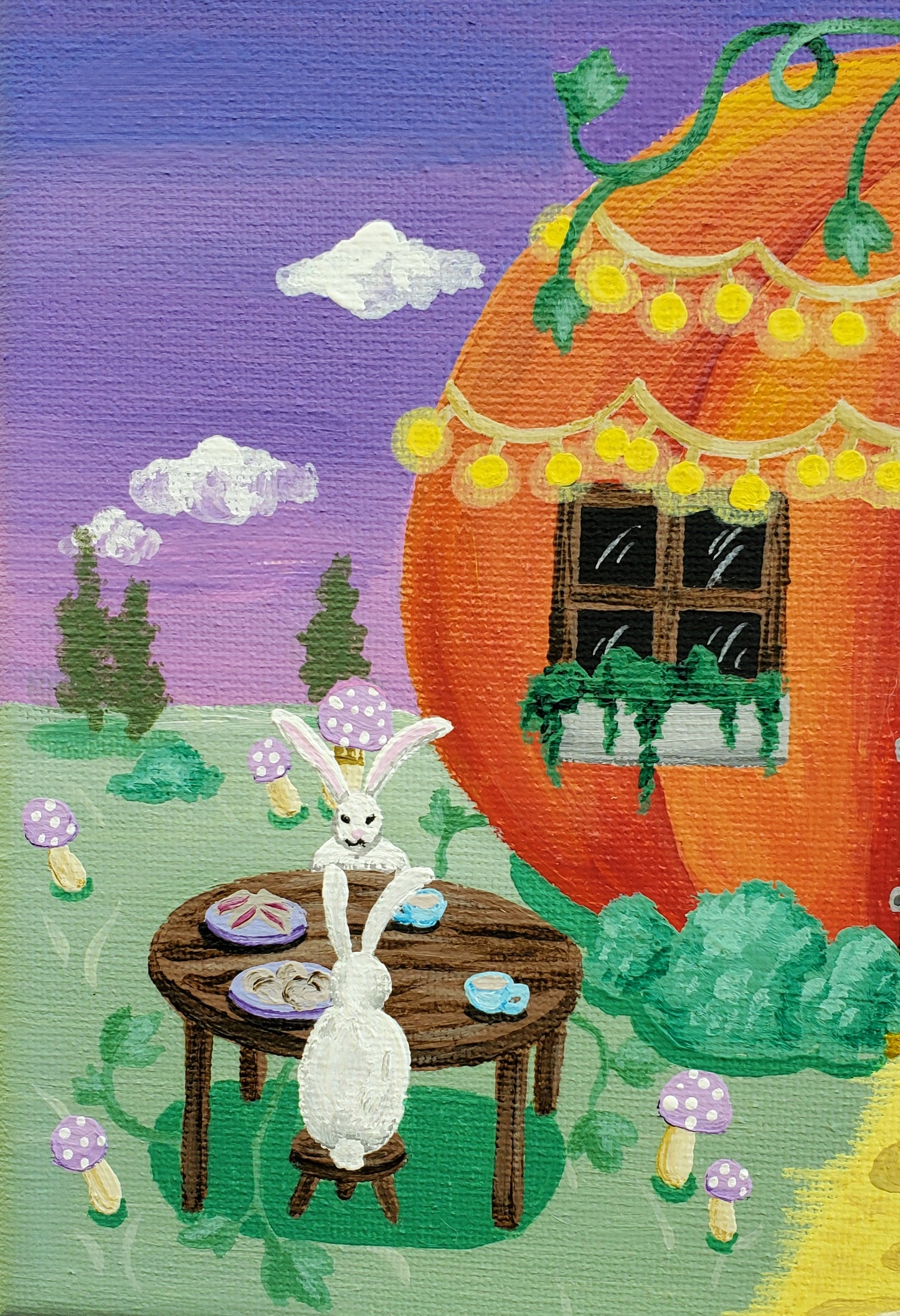 Pumpkin Cottage Painting