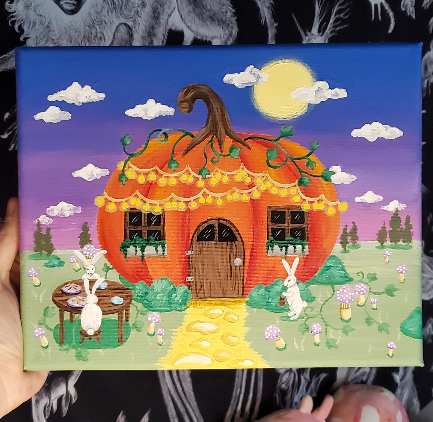 Pumpkin Cottage Painting