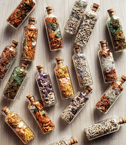 Mini Crystal Herb Jars