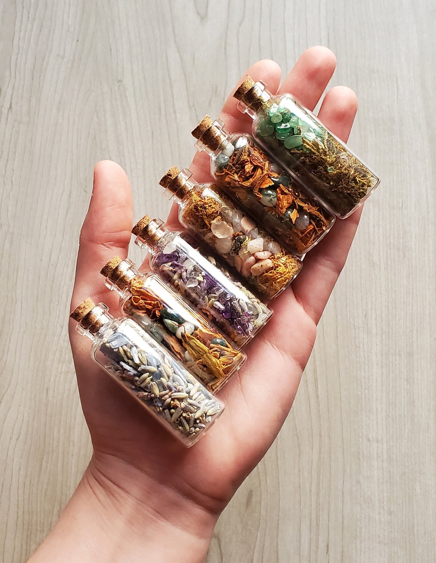 Mini Crystal Herb Jars