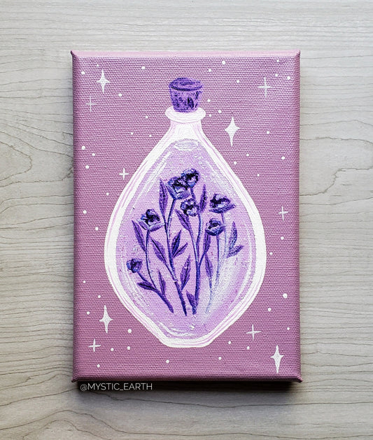 Mini Iridescent Rose Potion Painting