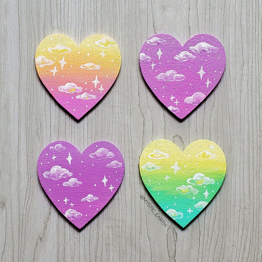 Spring Sunset Heart Magnets (Sold Separately)