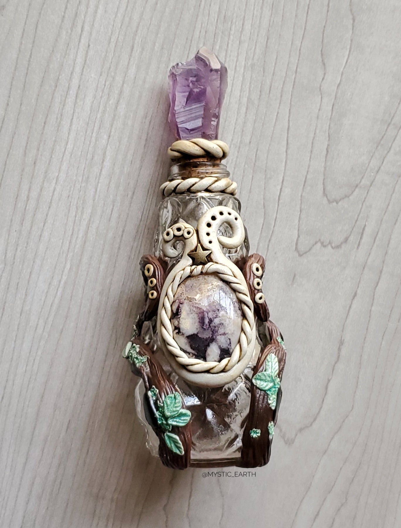 Tiffany Stone and Amethyst Potion Bottle