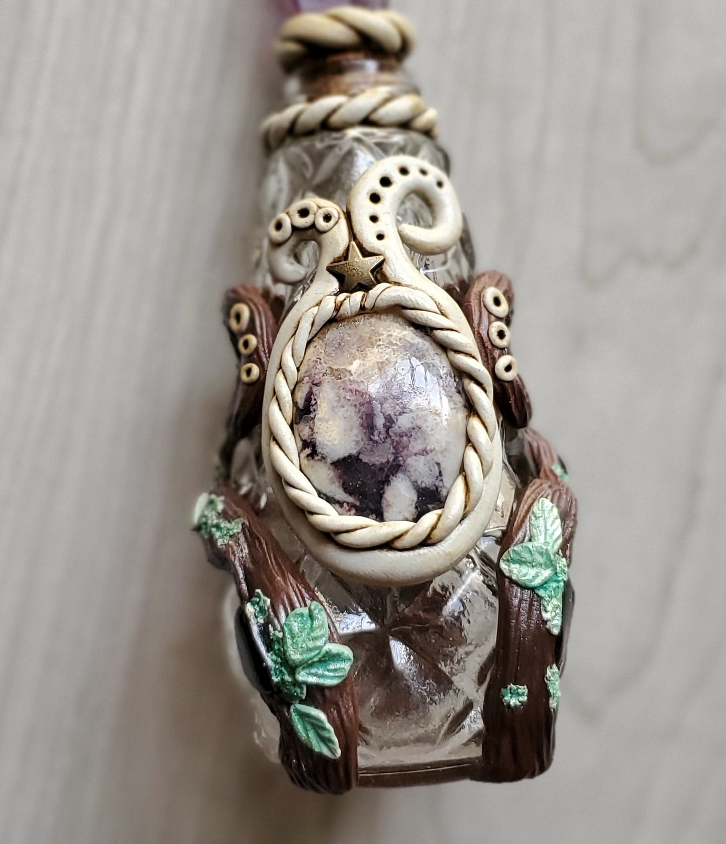 Tiffany Stone and Amethyst Potion Bottle