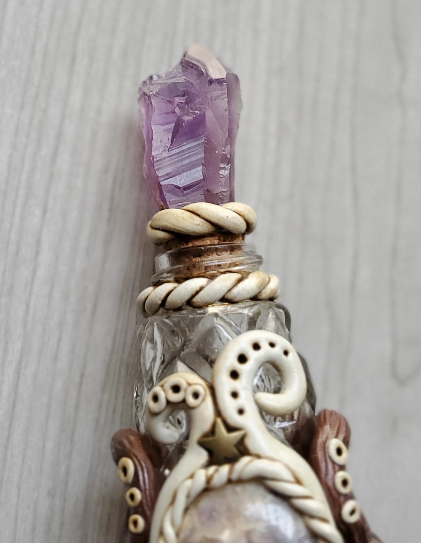 Tiffany Stone and Amethyst Potion Bottle