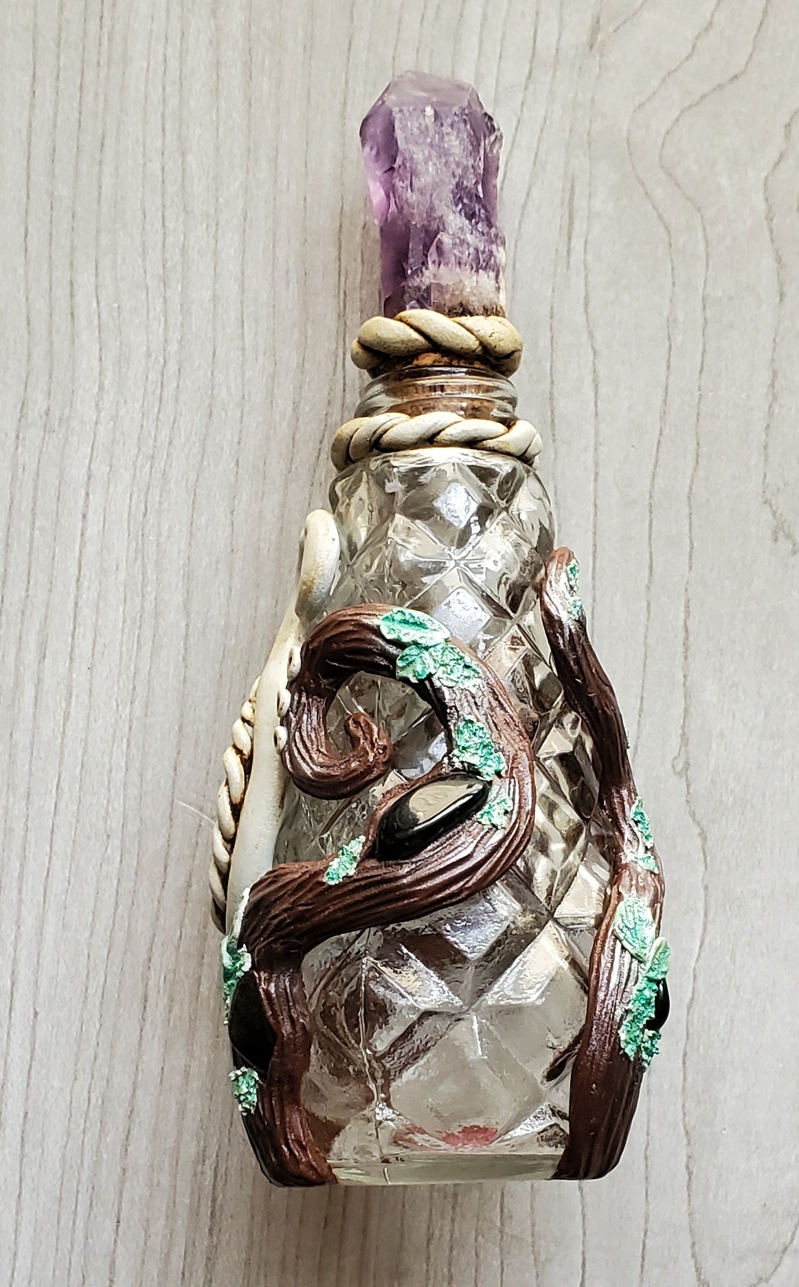 Tiffany Stone and Amethyst Potion Bottle