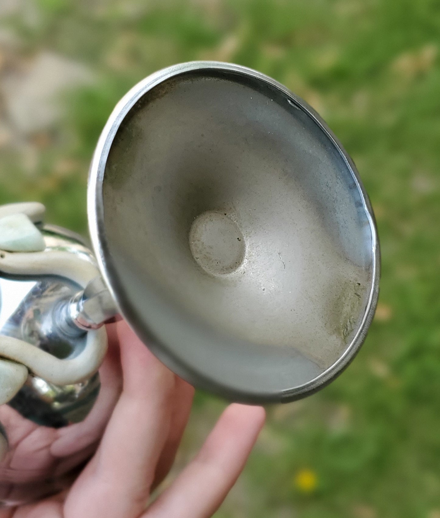 Antiqued Chrysoprase Crystal Goblet