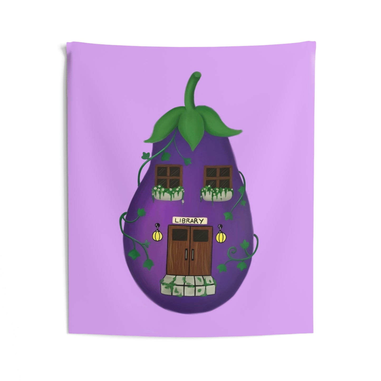 The Eggplant Library Wall Tapestries