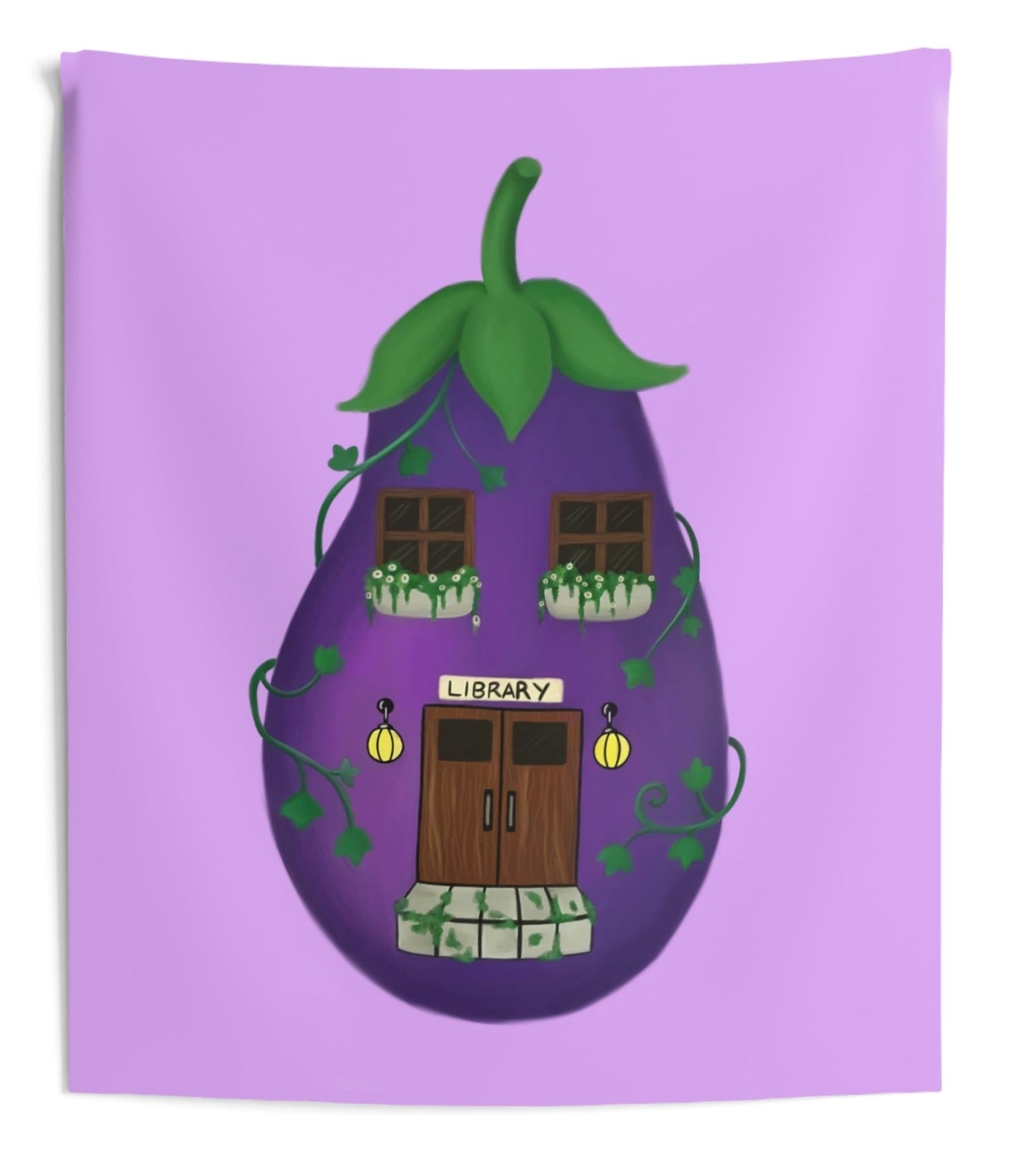 The Eggplant Library Wall Tapestries