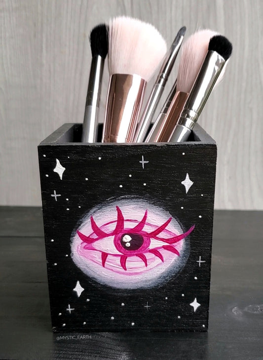 Pink Eye Makeup Brush Holder