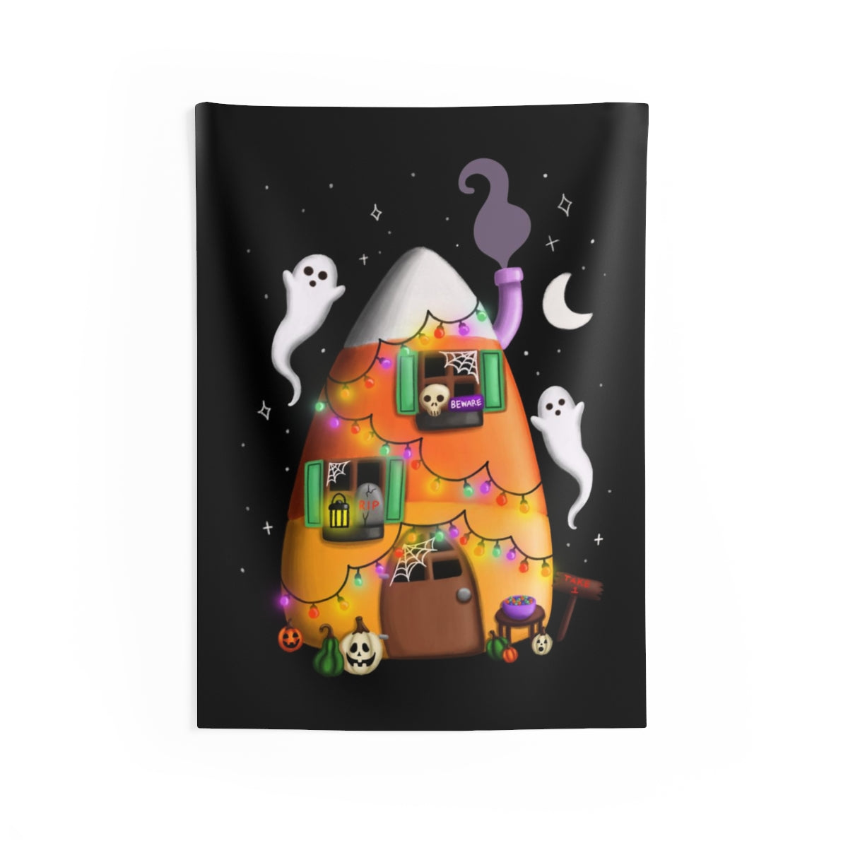 Candy Corn House Wall Tapestries